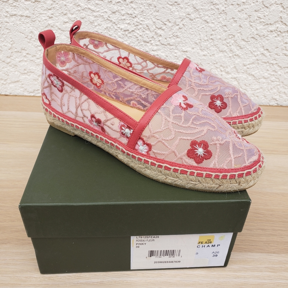 Long Champ slide sz 39/ 9 Roseau fleuri